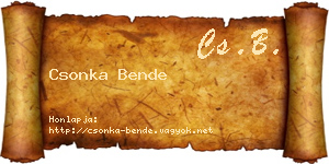 Csonka Bende névjegykártya